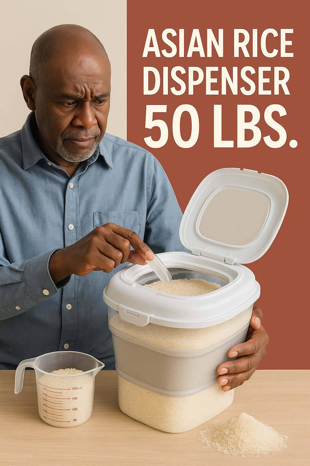 asian rice dispenser 50 lbs