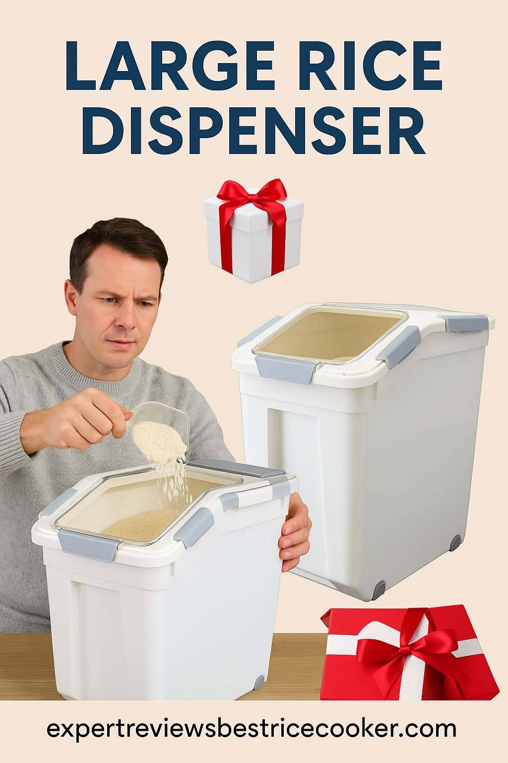 large rice dispenser 50 lbs