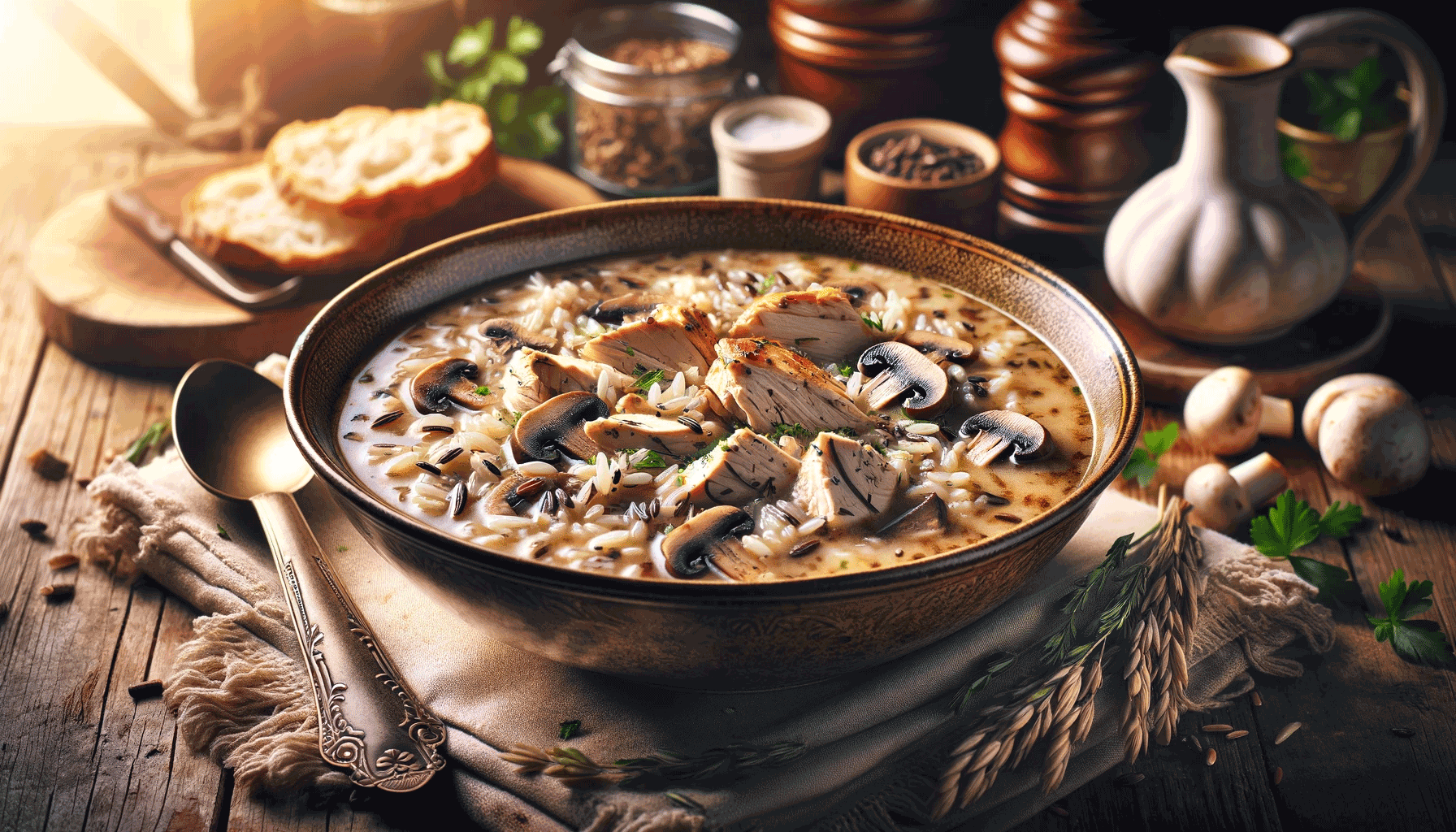 chicken with wild rice and mushroom soup
