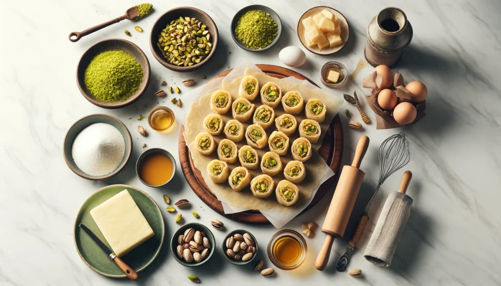 pistachio baklava rolls recipe