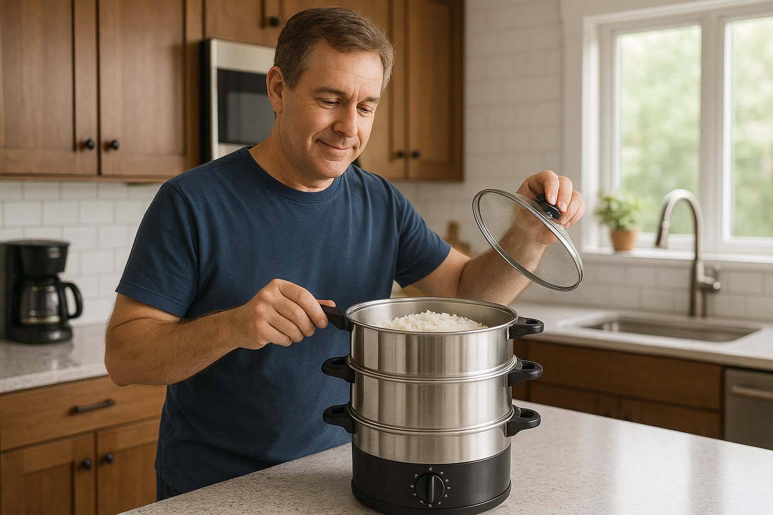 how do I cook rice in a steamer