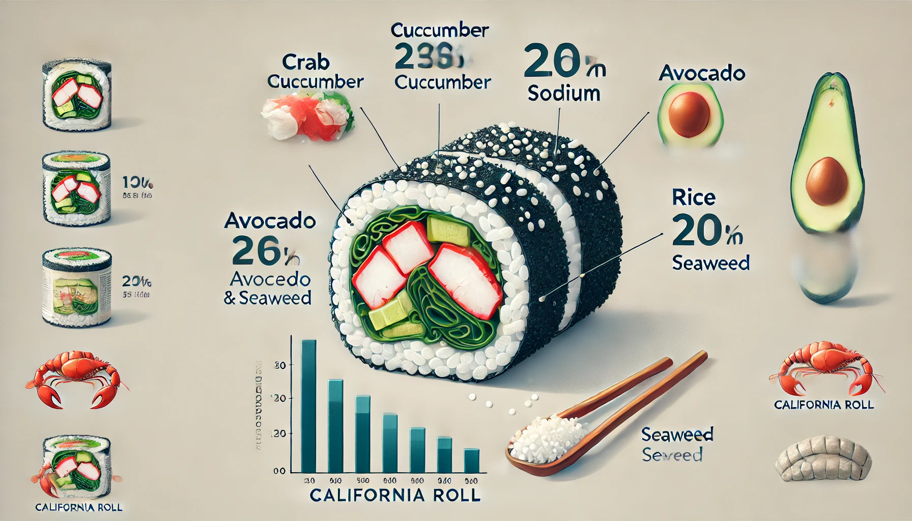how much sodium is in a california roll