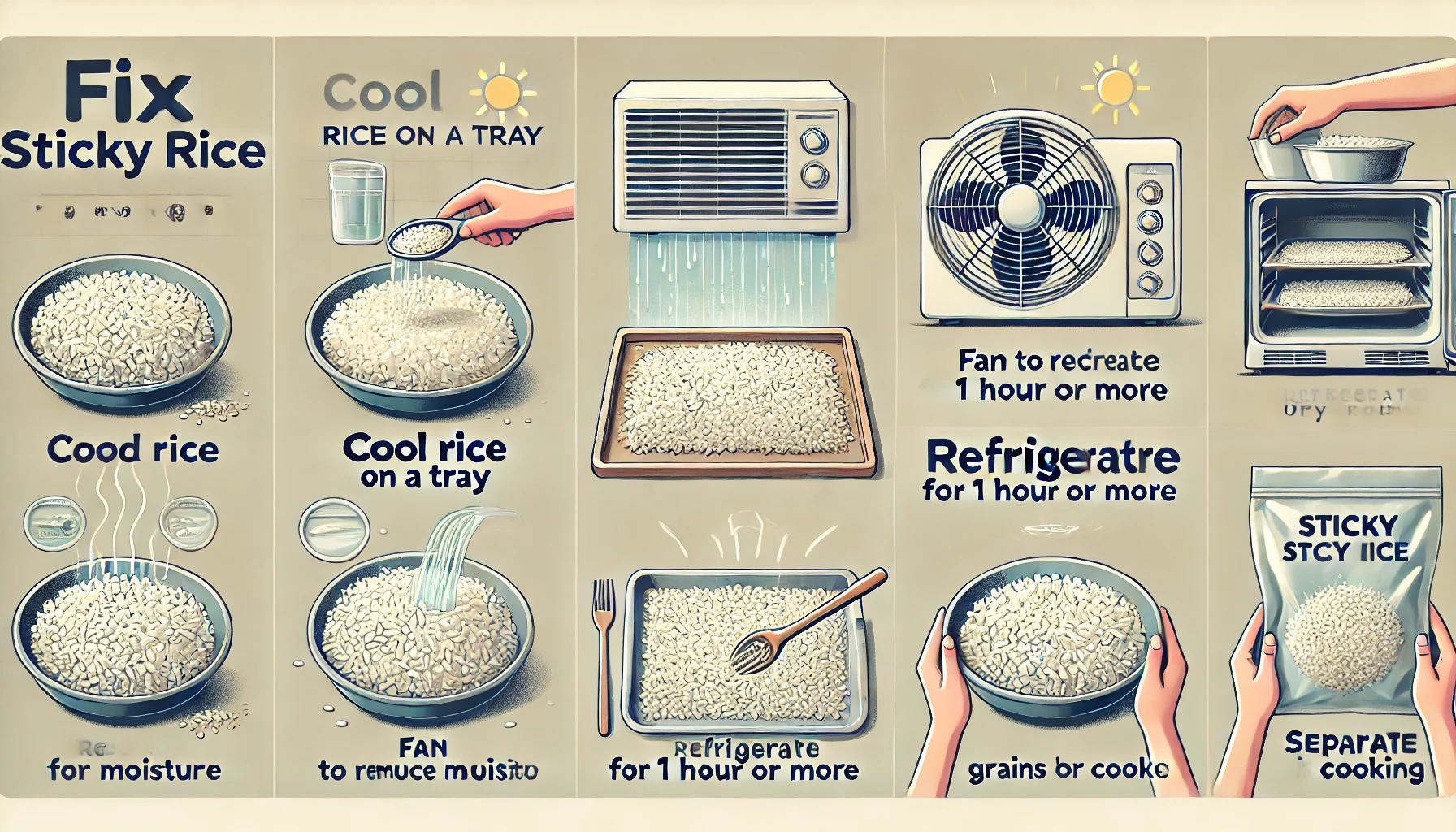 How to fix sticky rice for fried rice