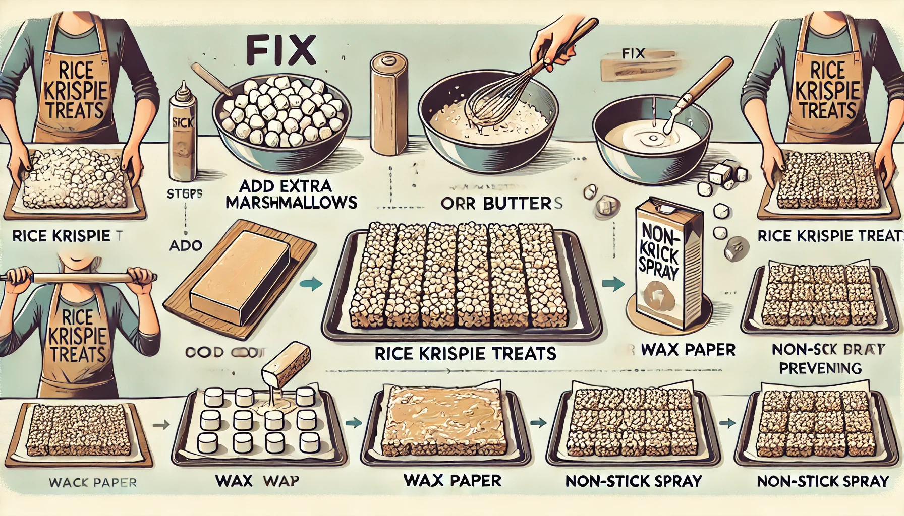 how to fix sticky rice krispie treats