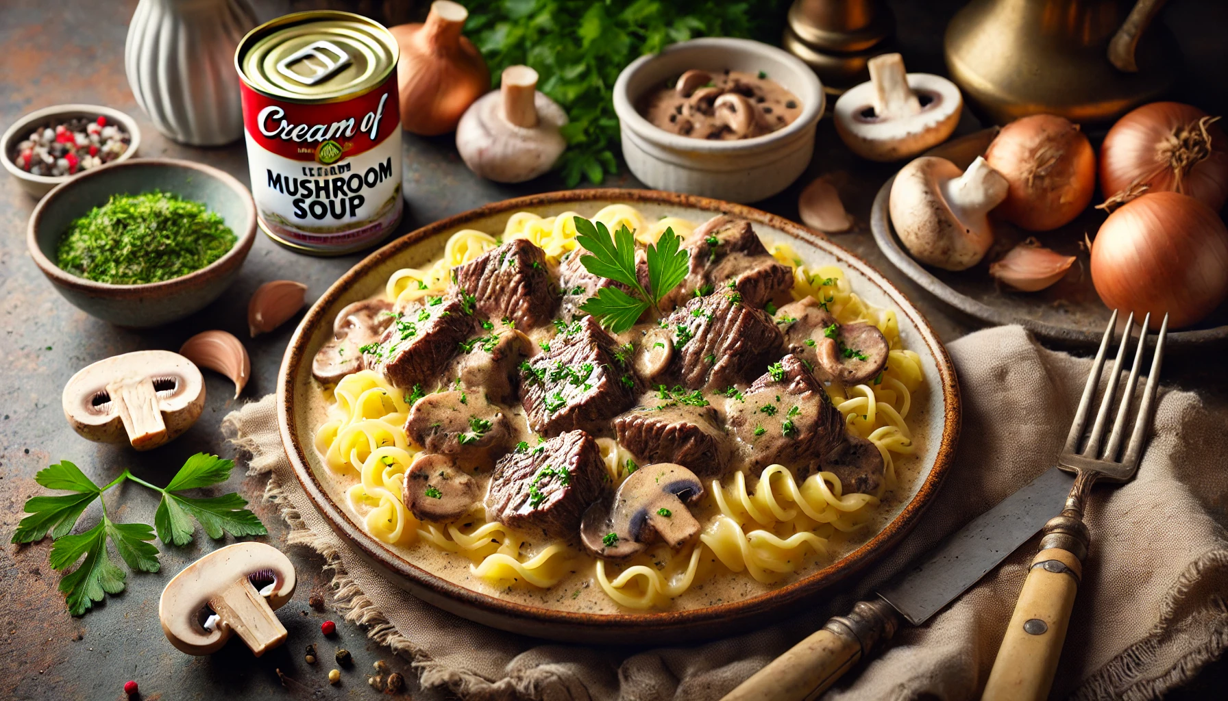 Easy Beef Stroganoff Recipe with Cream of Mushroom Soup