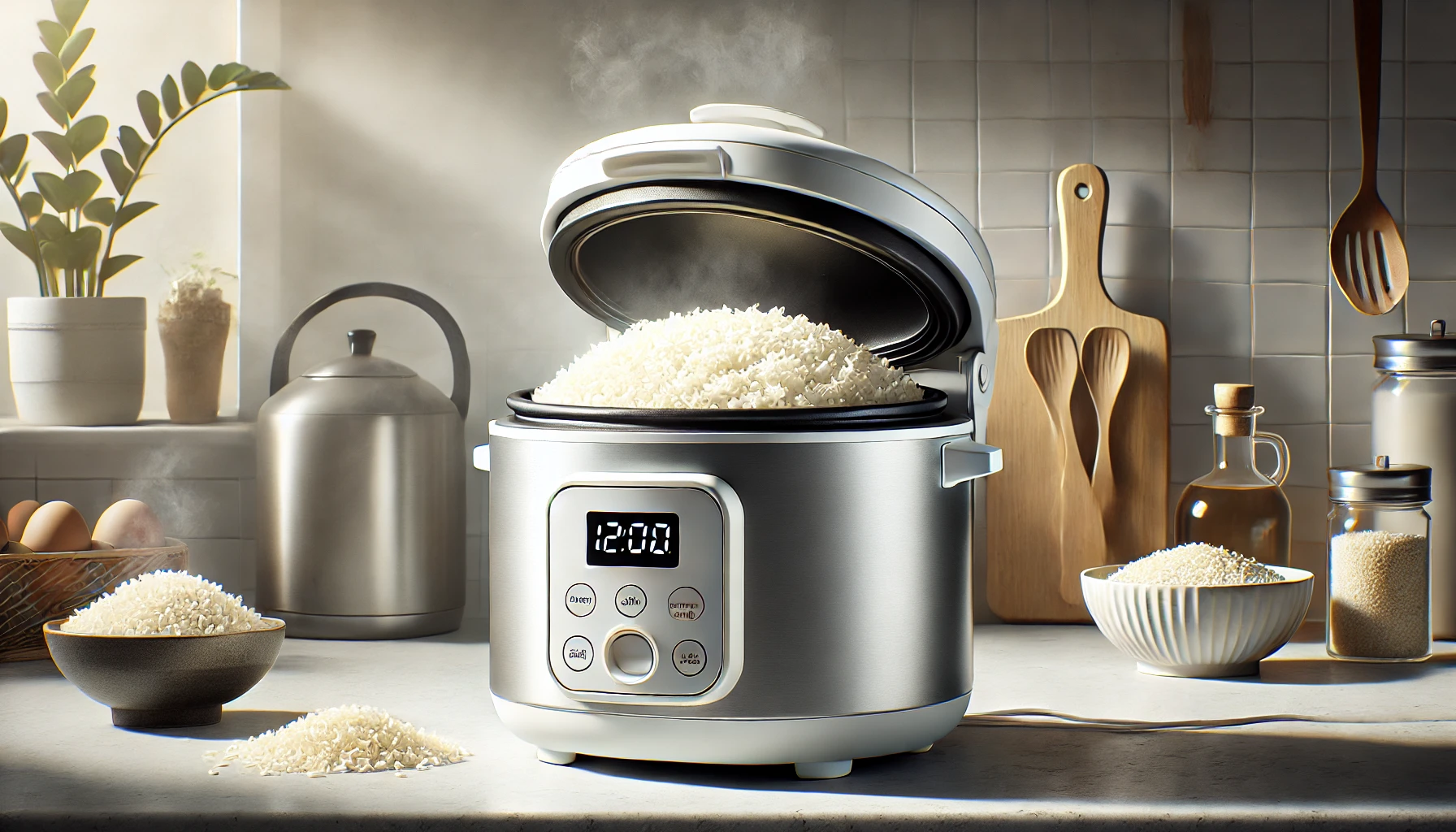 cooking rice in Pampered Chef Rice Cooker