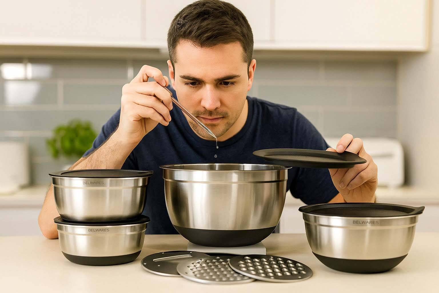 stainless steel mixing bowls with lids