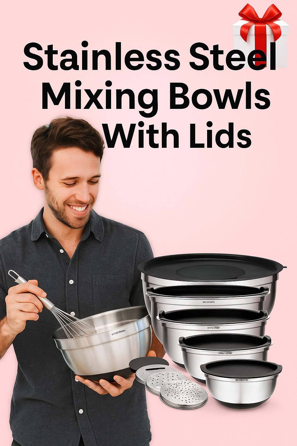 stainless steel mixing bowls with lids