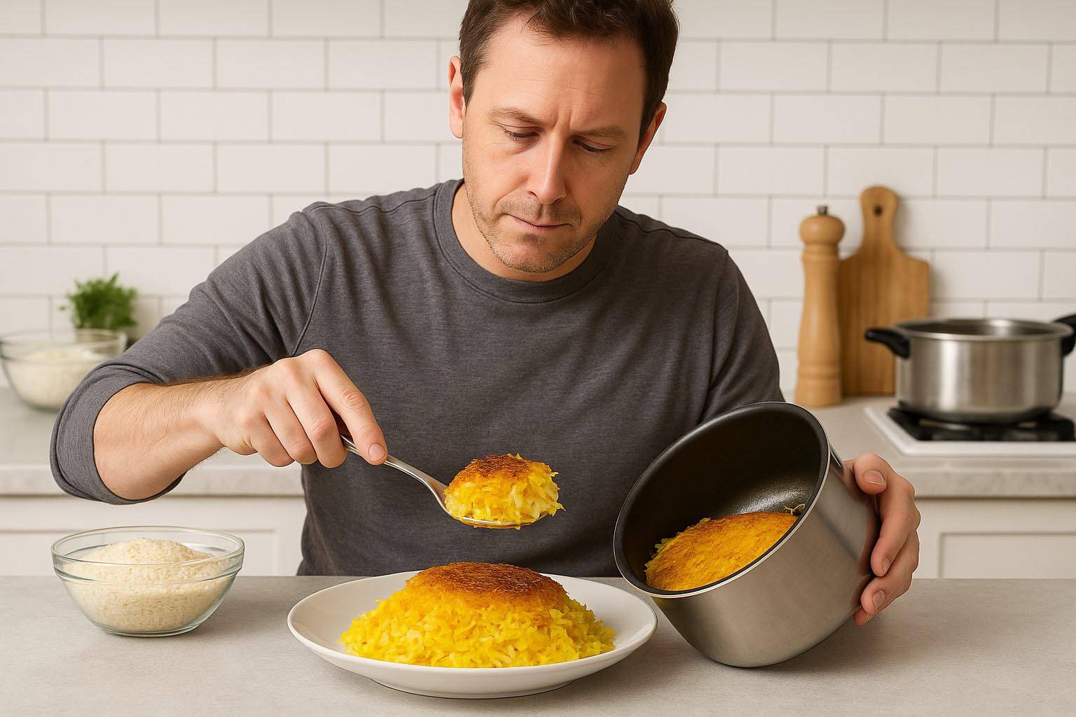 iranian rice dish with saffron