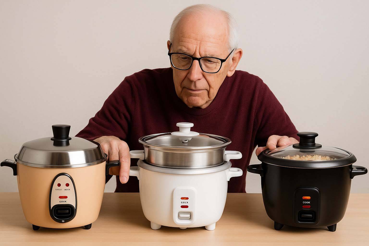 6-cup rice cooker stainless steel