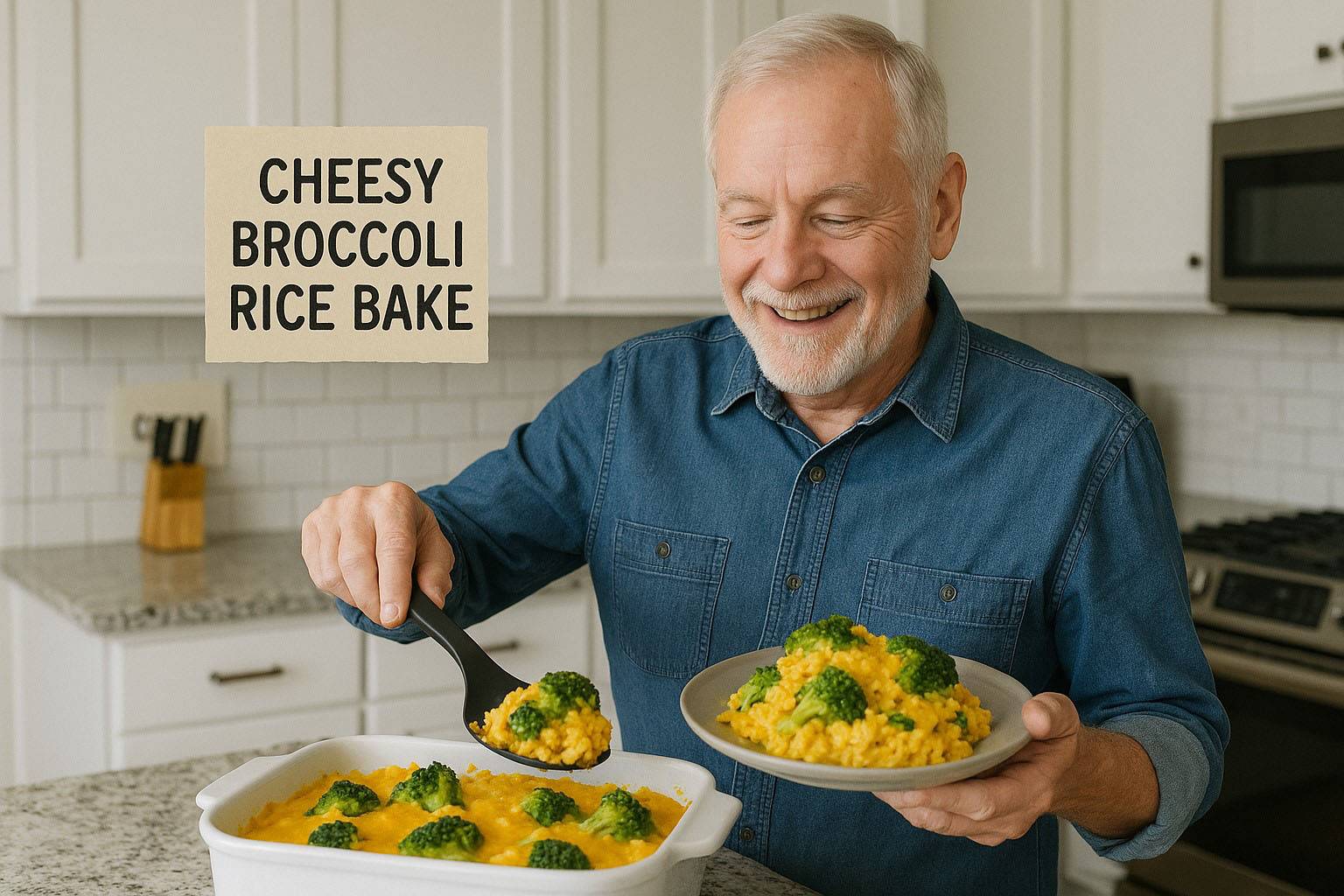 Cheesy Broccoli Rice Bake
