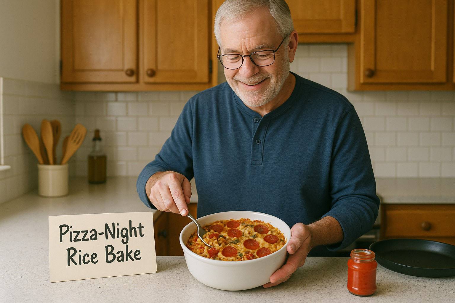 Pizza-Night Rice Bake